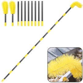 Gutter Cleaning Tools from The Ground, 10 FT Gutter Cleaning Brush with Telescopic Pole, Long Reach Gutter Guard Roofing Tool for Removing Leaves and Debris