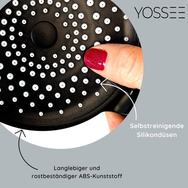 YOSSEE 1.5M Smooth PVC Shower Hose and Head Bundle with