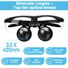 3.5 X 420mm Binocular Loupes Magnifier Glasses with LED Head