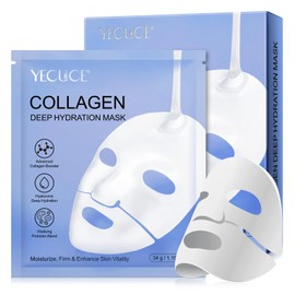 Generic Collagen Face Mask, Deep Collagen Mask, Anti-Wrinkle Lifting Face Mask, Collagen Face Mask for Women, Facial Hydrogel Masks for All Skin Types 6PCS