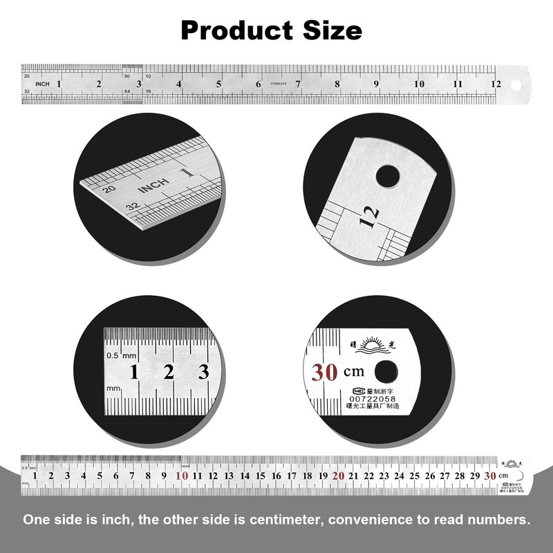 Architectural Scale Ruler Set, 2 Pack 12 Inch Aluminum Architect