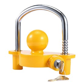 Trailer Hitch Security Lock,U-Shaped Universal Ball Hitch Lock,Hitch Security Adjustable Lock for Enhanced Caravan Security,Fits 1-7/8",2”, 2-5/16" Coupler,Share The Same 2 Keys
