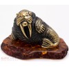 Solid Brass Amber Walrus Figurine IronWork