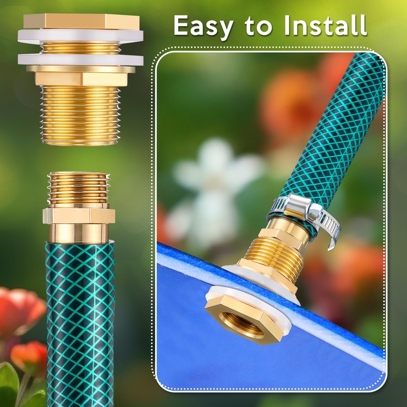 HappyAlley Rain Barrel Linking Kit, 8 inch Rain Barrel Hose