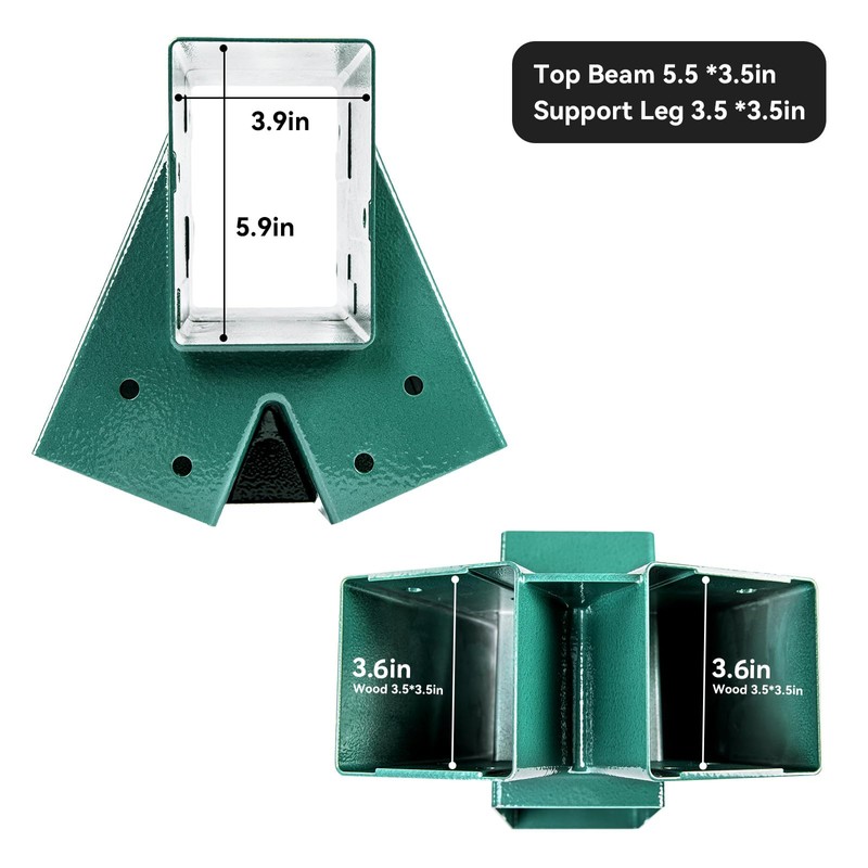 ABUSA Heavy Duty Swing Sets Brackets Including 2 Green A-Frame