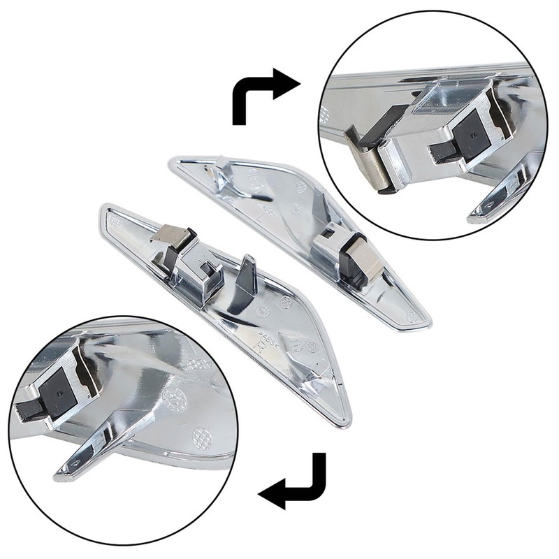 TJHSM 1 Pair Chrome Front Side Moulding Trim Finisher Replacement