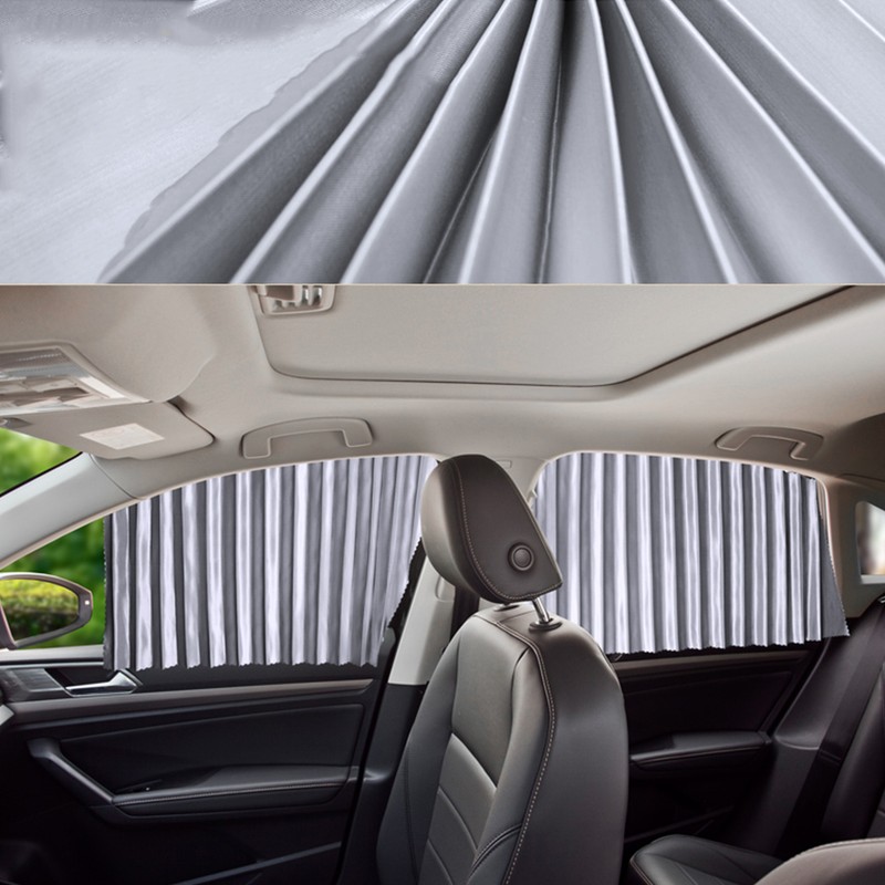 4Pcs Car Curtains Car Side Window Sunshade Curtain Magnetic Rail