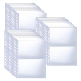 30Pcs A4 Photo Sleeves, Single Sided 2 Pockets Photo Pages, Transparent Postcard Sleeves, Photo Album Refill Pages Top Loading Photo Album Refill Pages Photo for A4 2/3/4 Ring Binder Photos Postcards