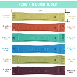 LONCHDAN 10 Pcs Air Conditioner Fin Comb Cleaner kit AC Coil Cleaning Brush 5 Different Fin Combs Condenser Fin Straightener AC Evaporator Comb Radiator Repair Clean Tool