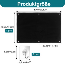 Tactical Patch Display Board, 60 x 45 cm, Hanging Patch Collector's Board, Foldable Organiser Display Board with Eyelets, for Airsoft Patch Wall for Collecting, Badge, Military Flag, Sticker, Black