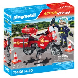 Playmobil Fire Motorcycle & Oil Spill Incident