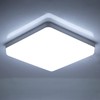 SILAMPDI Lámpara de Techo Cuadrada Blanca 30cm, 48W 6500K Para