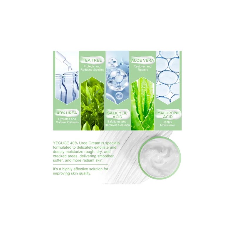 Crema Hidratante Absorción Rápida Úrea 40% Vegana Corporal