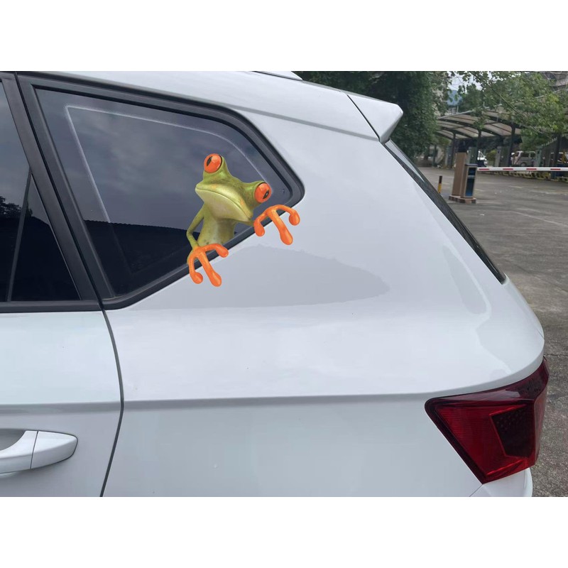 Calcomanía de coche 3D con diseño de rana de árbol,