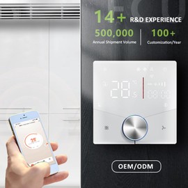 WiFi Smart Thermostat, WiFi Air Conditioner Thermostat 5+2 Days 6 Periods Programmable Thermostat Central Air Conditioning Temperature Controller for House (White)