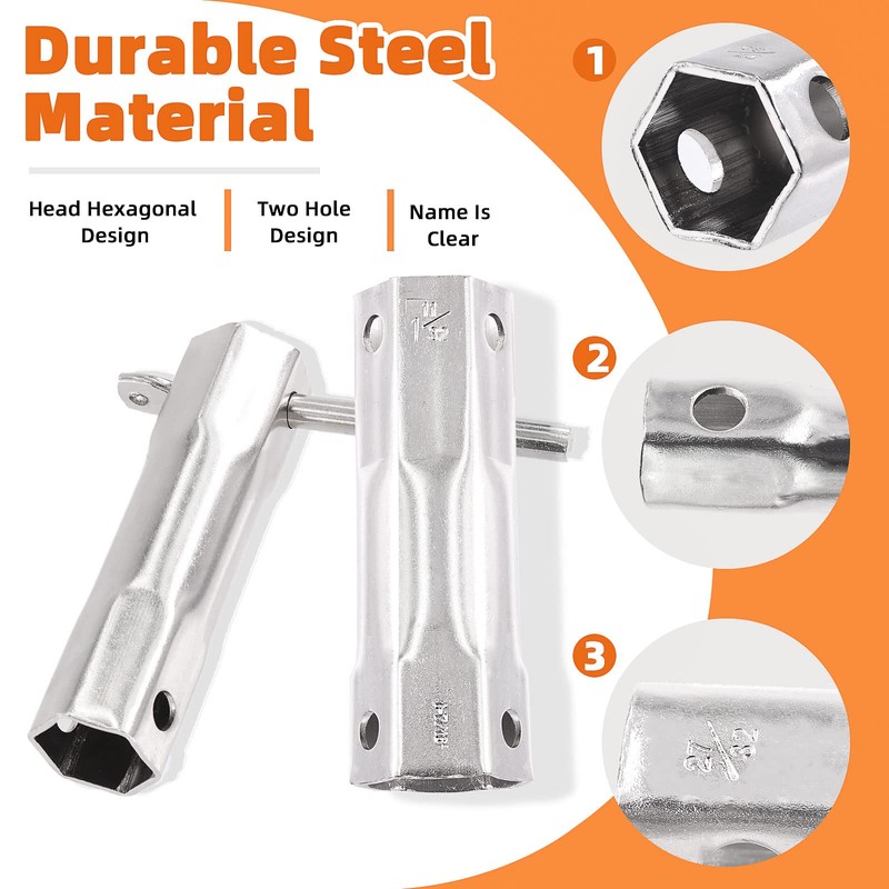 Tanstic 7Pcs Shower Valve Socket Wrench Set, 5 Sizes Dual-Ended
