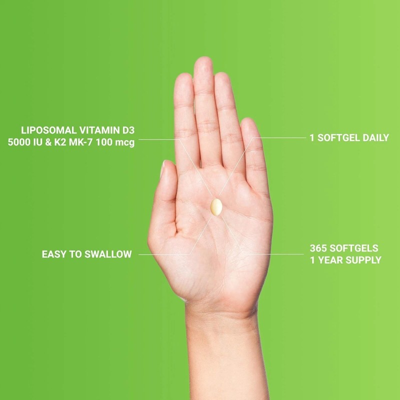 UpNourish Liposomal D3 & K2 MK-7, Advanced Absorption for Optimal