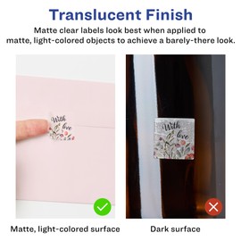 Avery Matte Clear Square Labels, Sure Feed Technology, 1" x 1", 480 Matte Clear Labels, Print-to-The-Edge, Laser/Inkjet Printable