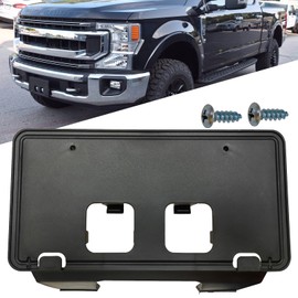 KYYET Front Bumper License Plate Frame Bracket Holder Compatible with 2020 2021 2022 Ford F250 F350 Super Duty LC3Z-17A385-AB