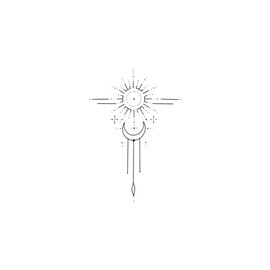 Sonne und Mond fineline - Forever Never® | Temporäre Tattoos für Erwachsene - Hält bis zu 2 Wochen | vegan, wasserfest, EU-zertifiziert