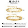 JEMARA 2 Pcs Gold Bracelets for Men,Sturdy Curb Width Cuban