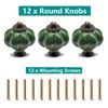 Seimneire 12pcs Dark Green Vintage Ceramic Cabinet Knobs and Drawer