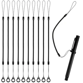 LIQWEI 10 Pcs Elastic Lanyard Tether, Retractable Pen Holder Leash with Chain, Plastic Lanyard String Clipboard Anti-Lose Pen Leash for Tethering Stylus to Touchscreen