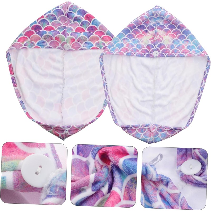Toallas de Secado Rápido para Cabello Niña, Microfibra, 2 Piezas