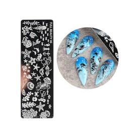 Generic Leaf Daisy Flower Heart Butterfly Ocean Sea Shell Metal Nail Stamping Plate Fb 06 Nail Wraps Art Stickers Manicure Supplies for Women for Home Nails Full Long Lasting Easy Apply and Remove