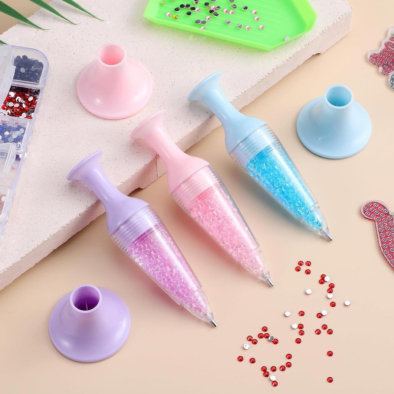 3PCS Diamond Art Pens,Diamond Pain-ting Pens,Flower Pot Shaped Point Drill