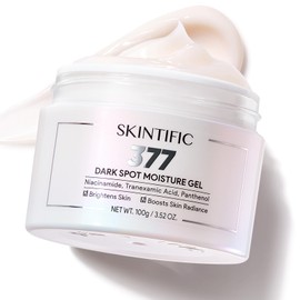 SKINTIFIC 377 Gel Hidratante para Manchas Oscuras con Glutatión, Ácido Tranexámico, 5X Ceramida, 100g, Textura Ligera, Aclara Hiperpigmentación