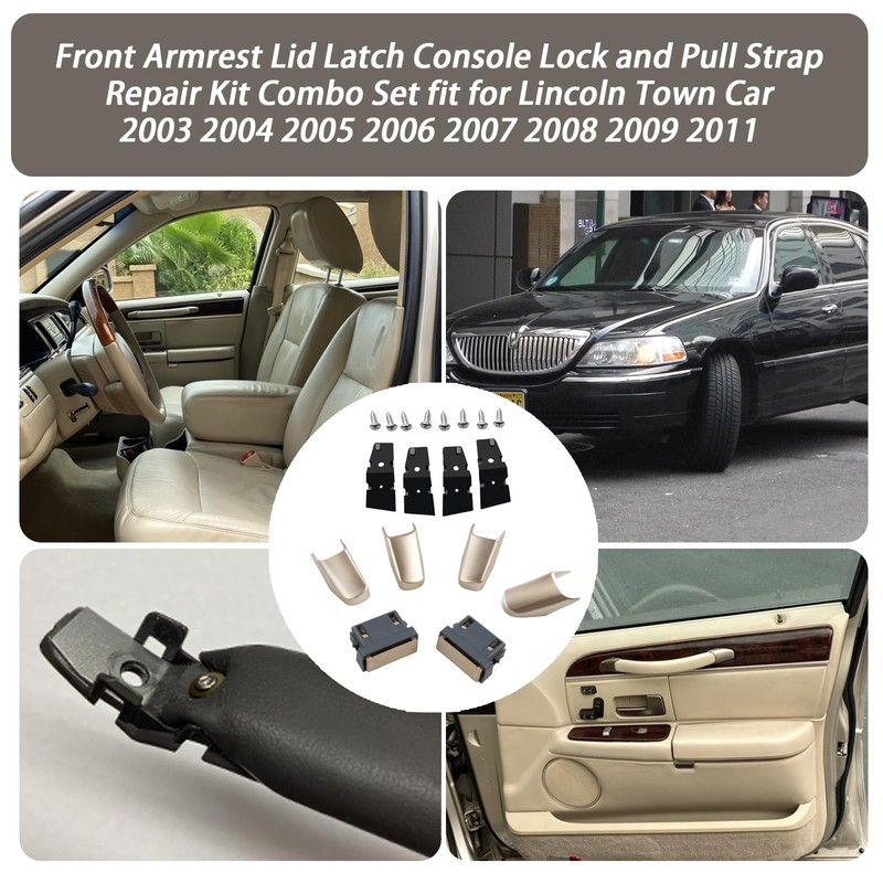 XYgdhqpt 2PCS Front Armrest Lid Latch Console Lock and Pull