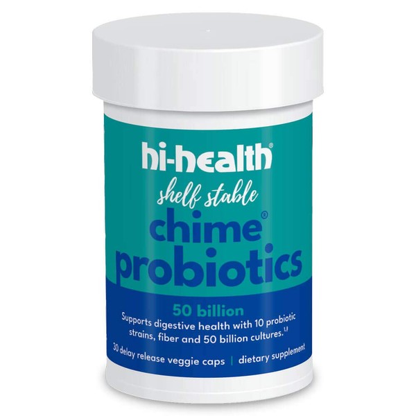 Hi-Health Chime Probiotics Shelf Stable 50 Billion CFU, 10 Strains (30 Veggie Capsules)
