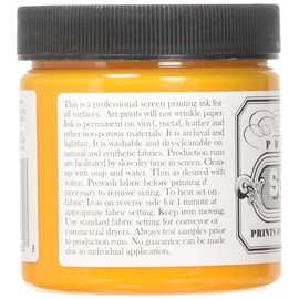 Jacquard Professional Screen Print Ink, Water-Soluable, 4oz Jar, Golden Yellow (102)