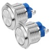 Made 2pcs 22mm 2A/12V/24V/125V/250V Momentary Pushbutton Screw Terminals Stainless Steel