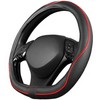 Upgrade4cars D-shape steering wheel cover in red, steering wheel protector,