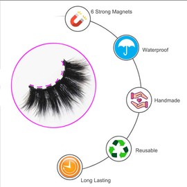 DAODER Magnetic Eyelashes with 4 Tubes Eyeliner Kit Long Magnetic Lashes Wispy 10-20MM Variety Pestañas Postizas Magneticas D Curl 10 Pairs Magnet False Eyelashes for Daily Wear