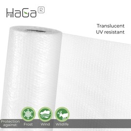 HaGa® Insulation Film 1.2 m x 10 m – 2-Ply Frost Protection Bubble Film – Cold Protection Film for Plants – Plant Resistant – Weather-Resistant