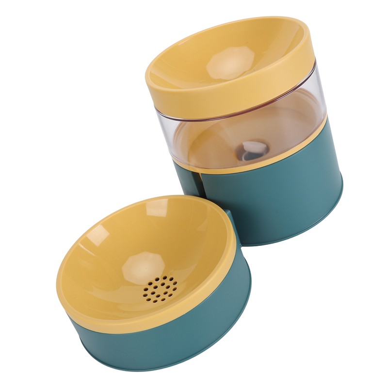 Pet Double Bowl Water Dispenser 1L Neck Protection Anti Tip