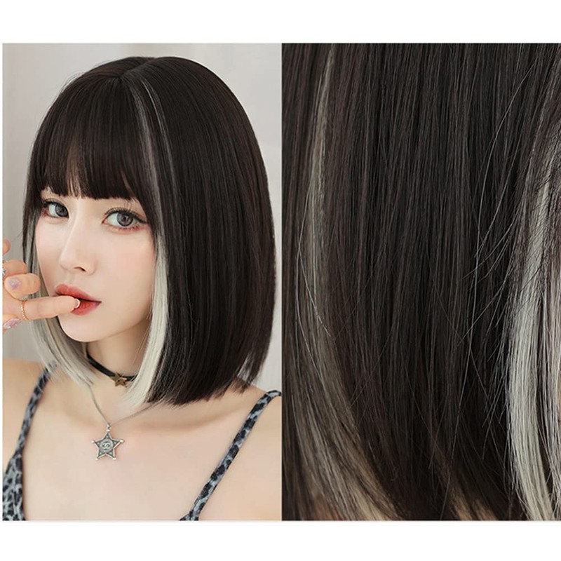 Wig Premium Line Inner Color Line Women's Wig Bob Small