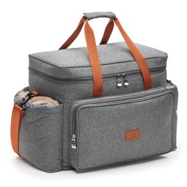 Extra Large Cooler Bag with Hard Board Bottom. Heavy Duty 900D Fabric, Thick Insulation, Heat Sealed Liner, Many Pockets, Smooth Zipper, Removable Straps.