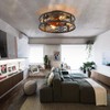 HUEOCZW 20" Caged Ceiling Fan with Light and Remote，Bladeless Ceiling