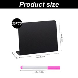 MZMing 20 Pieces Mini Plastic Display Chalk Board Signs Small Blackboard Sign with Chalk Pens Mini Chalkboard Price Tags for Display Food for Shop Buffet Bakery Cafe Wedding Party