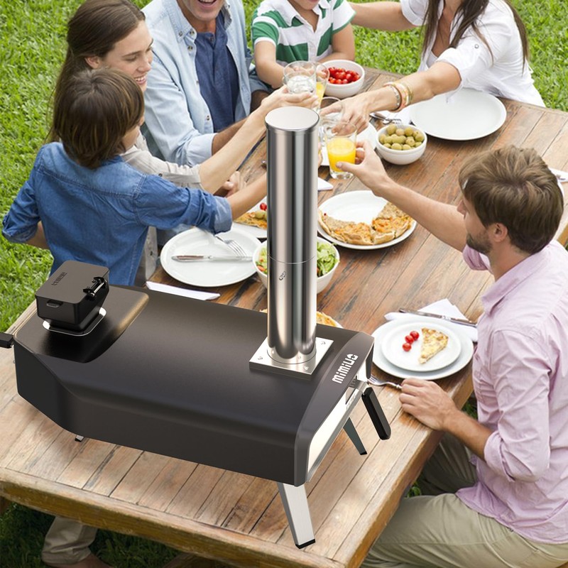 Mimiuo Outdoor Pizza Oven 12" Pellet Pizza Oven with Square