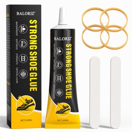 BALORIZ Shoe Glue, 60ml Shoe Glue Sole Repair Heavy Duty Adhesive, Boot Glue Shoe Heel Repair, Bonding Various Materials for Repairing Sneaker Shoe, Climbing, Boot, Leather