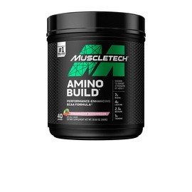 MuscleTech BCAA Amino Acids + Electrolyte Powder MuscleTech Amino Build 7g of BCAAs + Electrolytes Support Muscle Recovery, Build Lean Muscle & Boost Endurance Strawberry Watermelon (40 Servings)