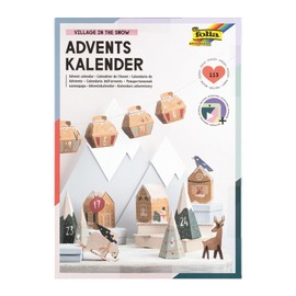 folia 9388 Advent Calendar Craft Set "Village in the Snow", 113-Piece DIY Set, City in the Snow