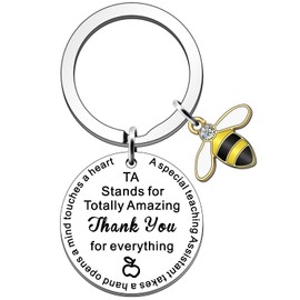 JETTOP TA Gifts-Thank You Teaching Assistant Gifts For Women Keyring TA Stands For Totally Amazing Thank You For Everything