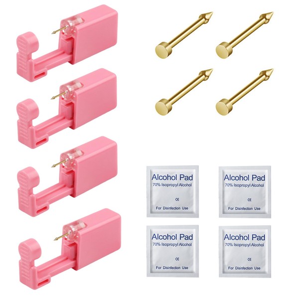 Orglace 4 Pack Nose Piercing Kit,Self Nose Piercing Gun with