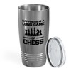 Flairy Land Chess Silver Tumbler 20oz - game of chess